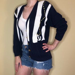 Vintage anchor sweater cardigan